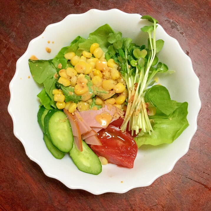 ハムとコーンとトマトのコブサラダドレッシング レシピ 作り方 By とりあえず乾杯 楽天レシピ ハムとコーンとトマトのコブサラダドレッシング レシピ 作り方 By とりあえず乾杯 楽天レシピ